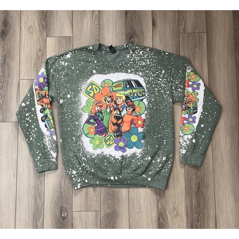 Scooby Doo Crewneck Fleece Pullover Long Sleeve Sweatshirt Mens Sz M Gildan